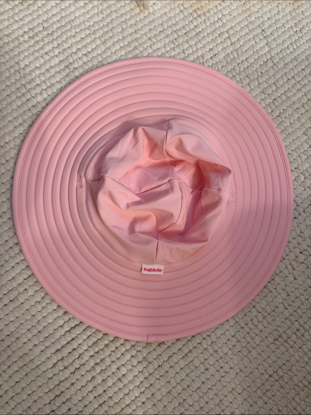 Rufflebutts Pink Wide-Brim Swim Hat